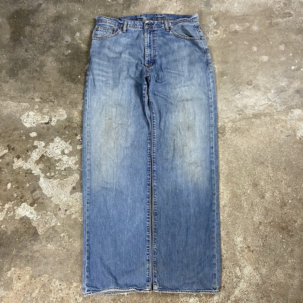 VTG Y2K Polo Jeans Co Ralph Lauren Jeans Size 34x34 Blue Denim Brixton Wide Leg